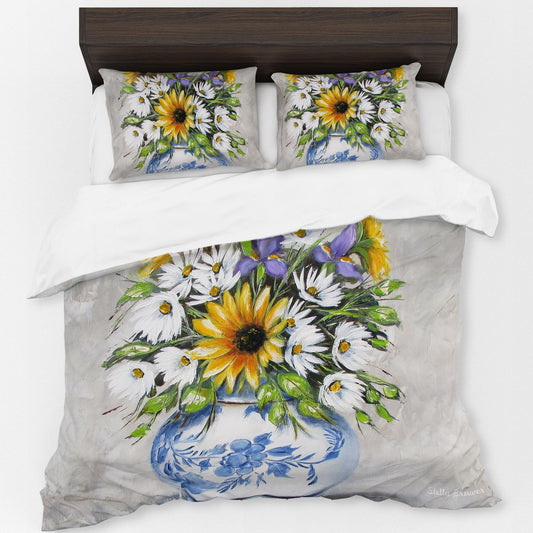 Yellow China Pot By Stella Bruwer Duvet Cover Set
