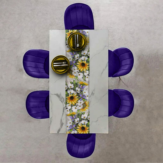 Yellow Flowers By Stella Bruwer Table Runner