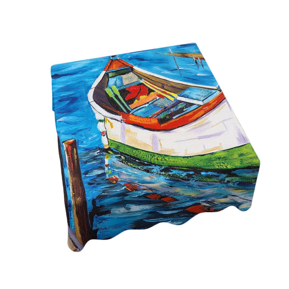 One Boat By Yolande Smith Square Tablecloth