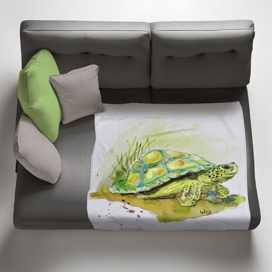 Happy Tortoise Light Weight Fleece Blanket By Wikus Hattingh