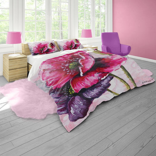 Double Poppy By Cherylin Louw Duvet Cover Set