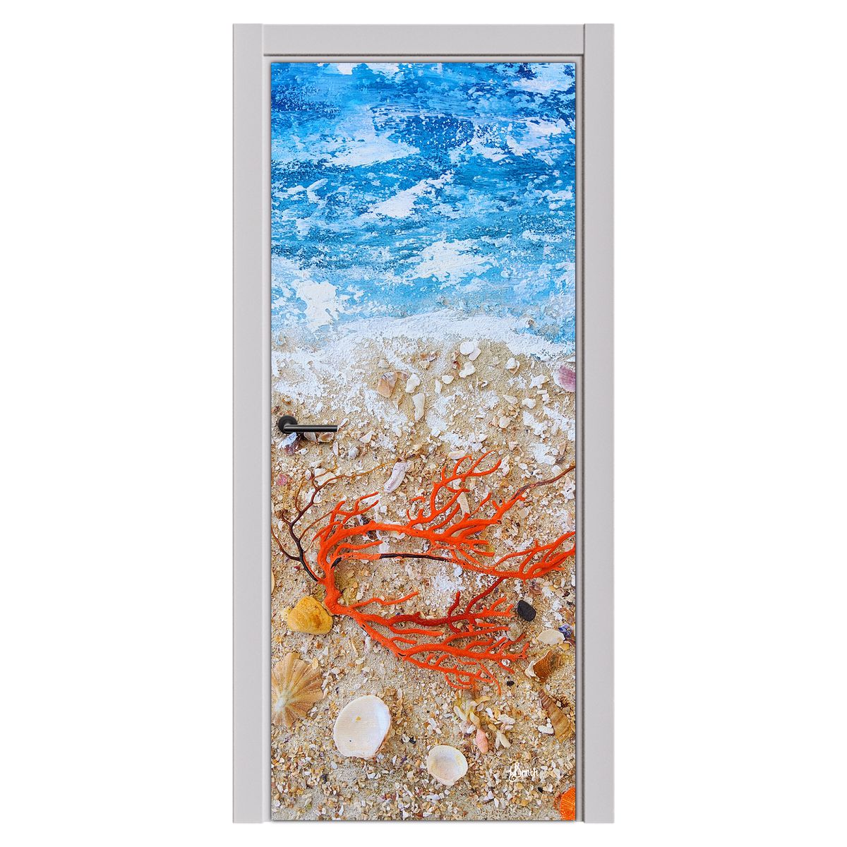Decoupage - Coral Beach By Yolande Smith Door
