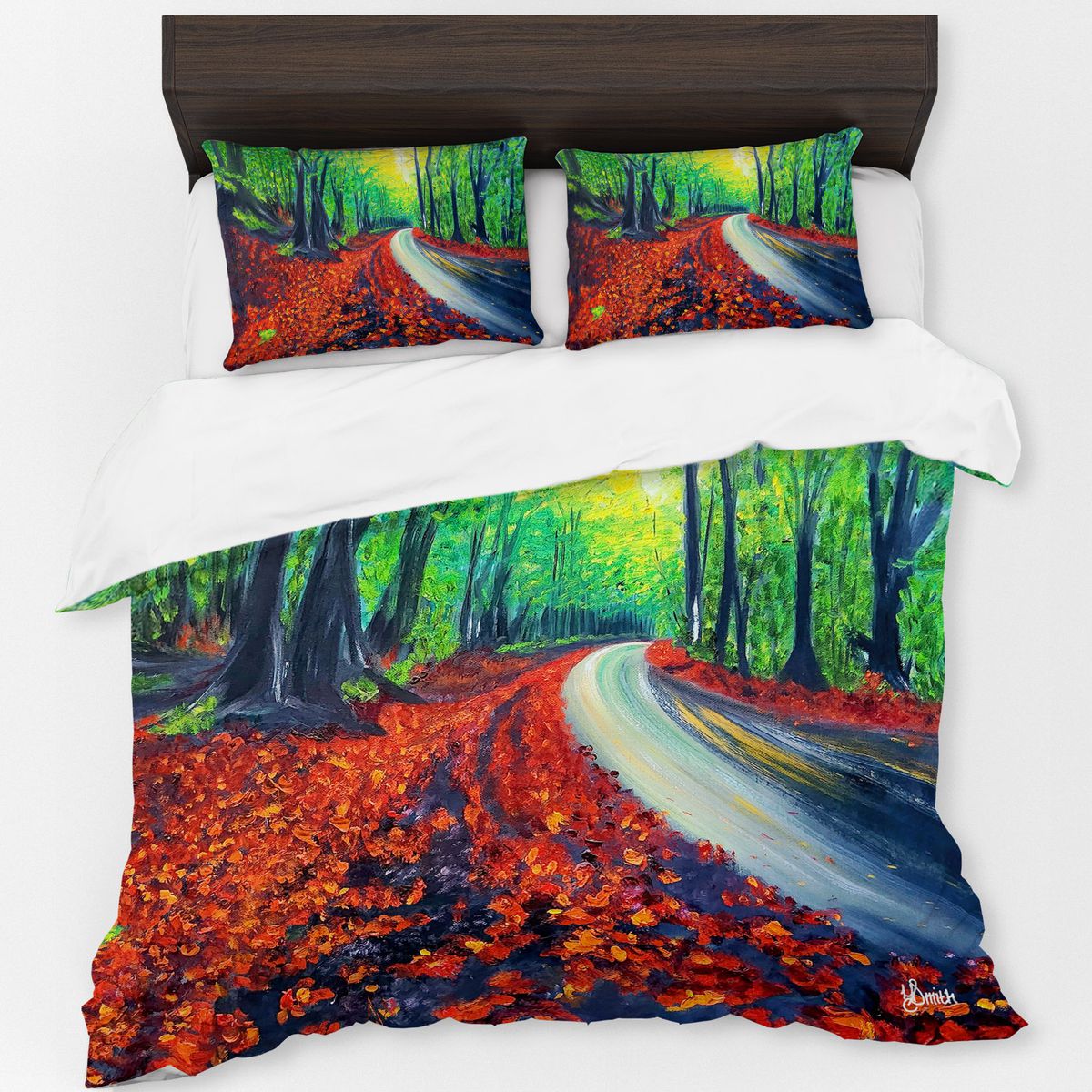 Trees and Road By Yolande Smith Duvet Cover Set