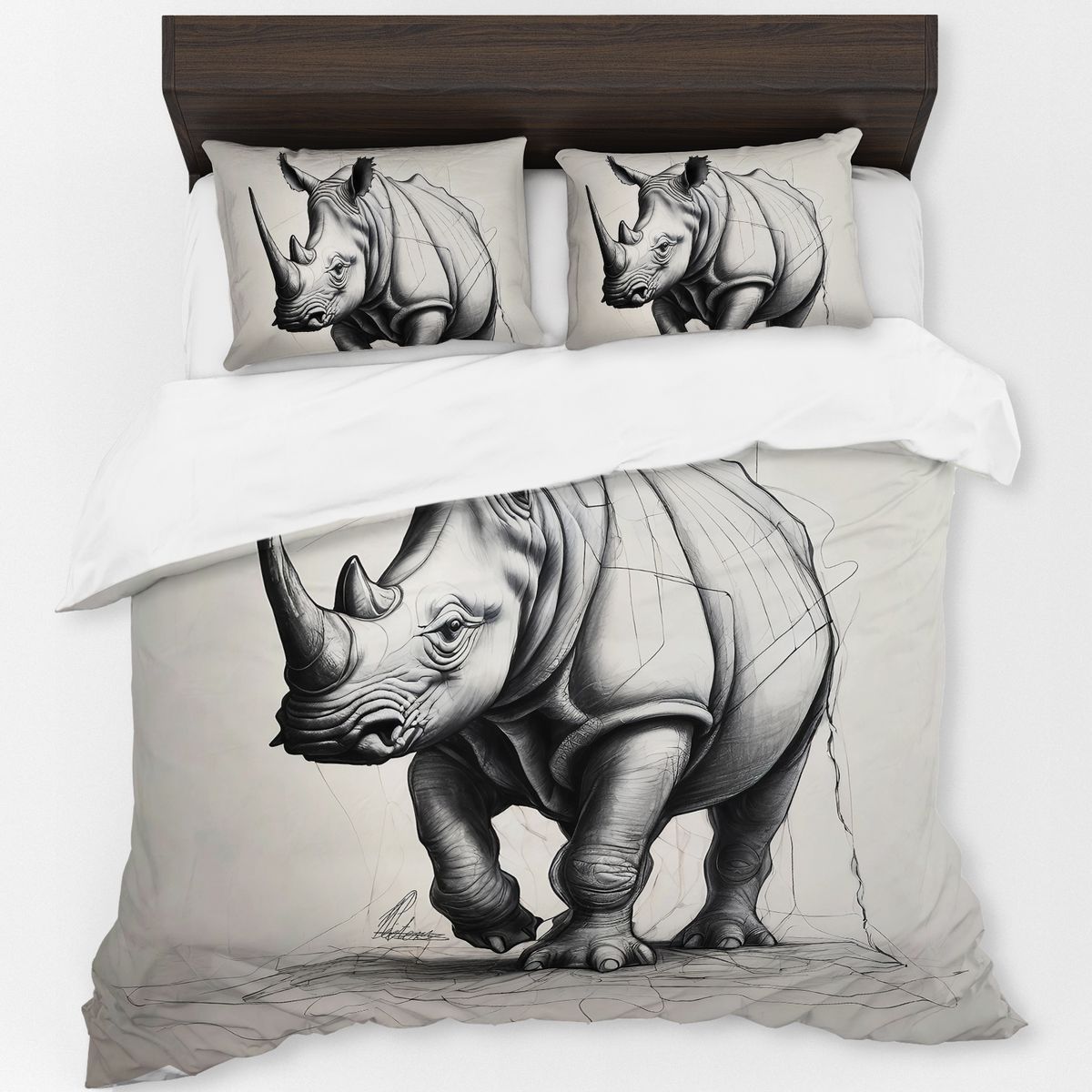 Rhino By Nathan Pieterse Duvet Cover Set
