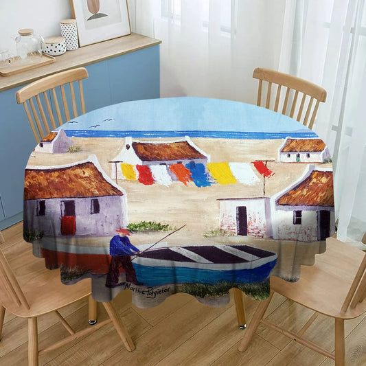 a Fisherman's Life By Marthie Potgieter Round Tablecloth