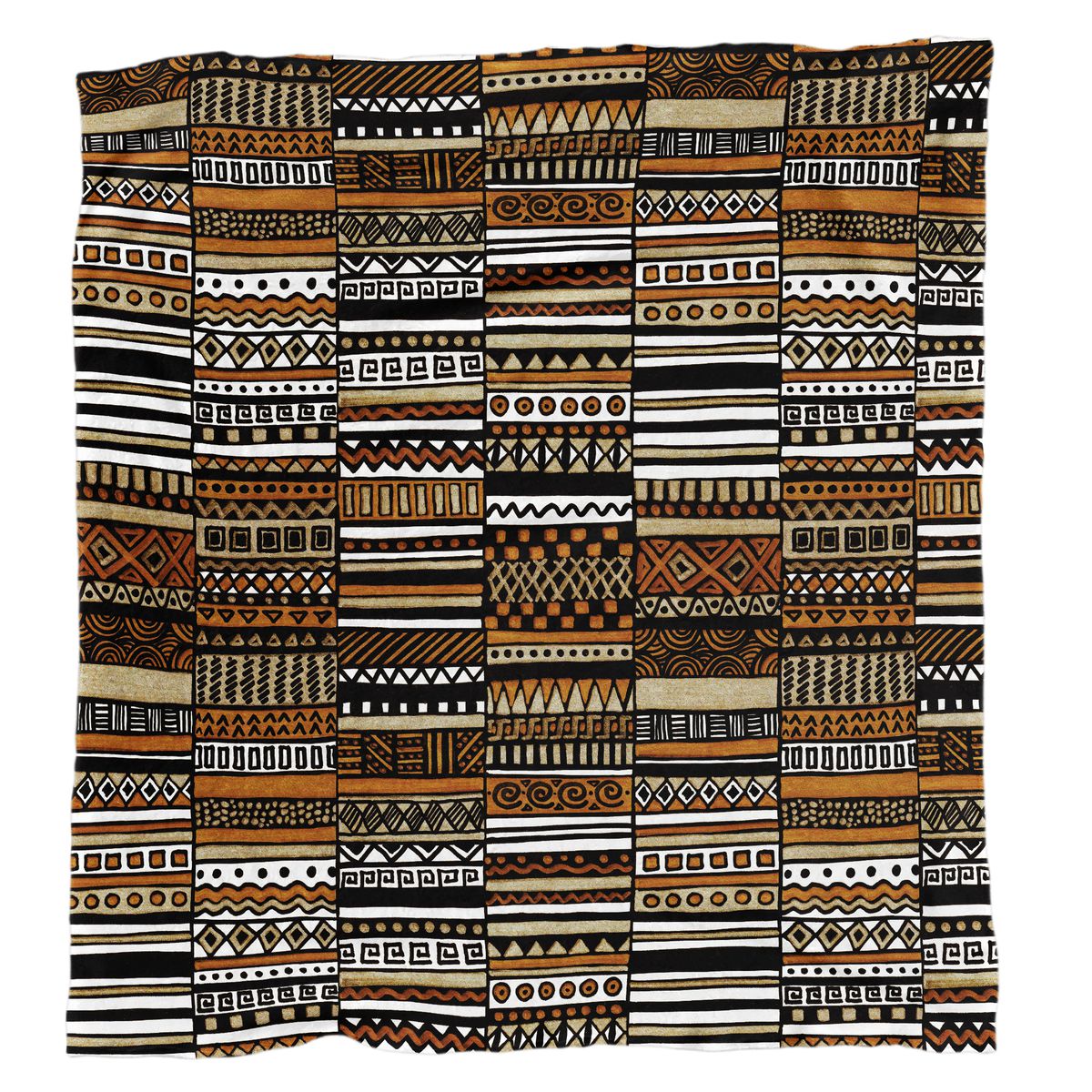 African Pattern Shades Of Brown Light Weight Fleece Blanket