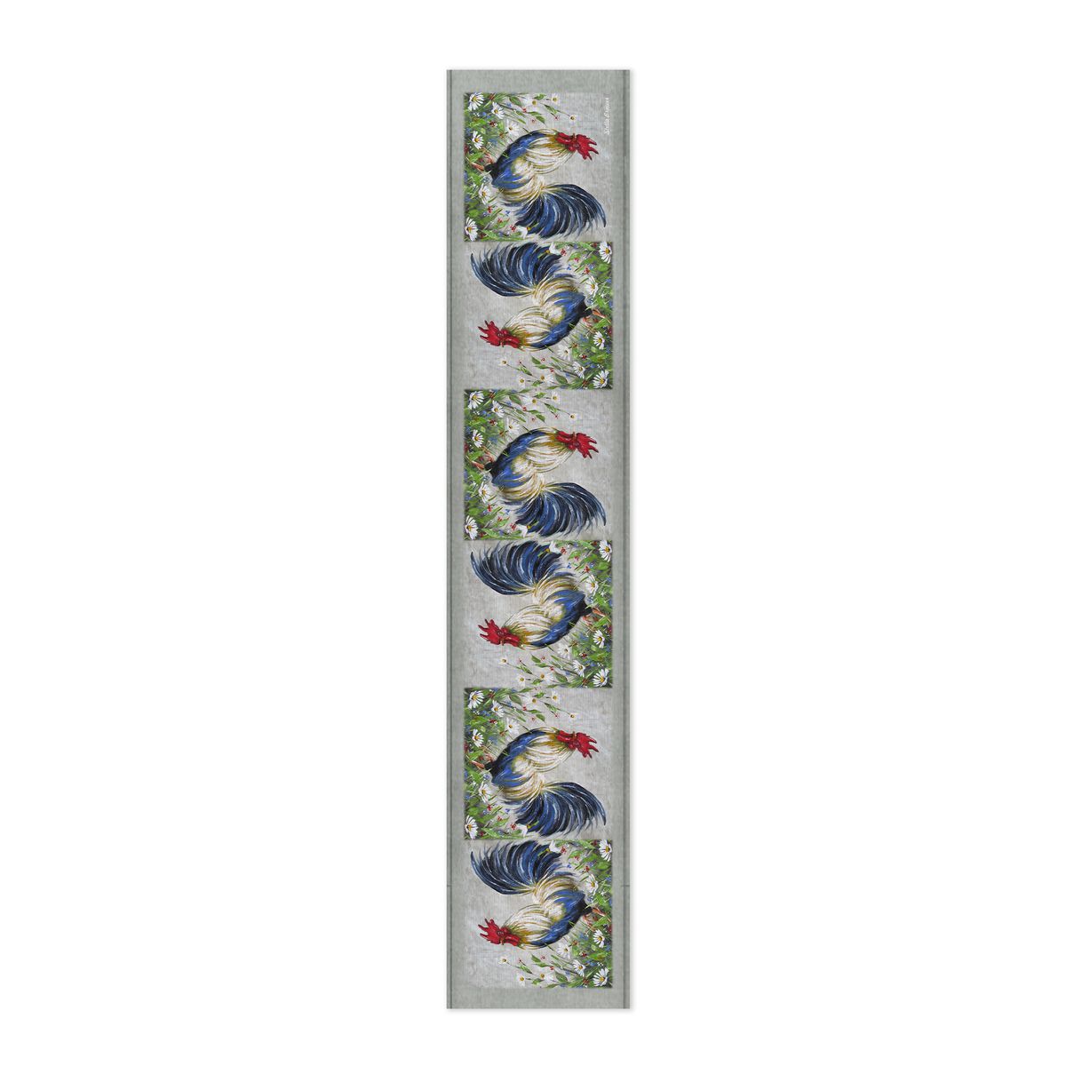 Rooster in the Flowers By Stella Bruwer Table Runner