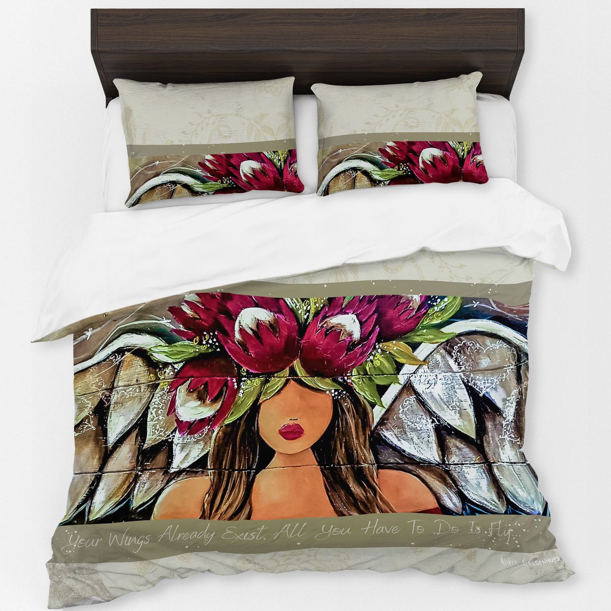 Angel With Pattern By Adele Geldenhuys Duvet Cover Set