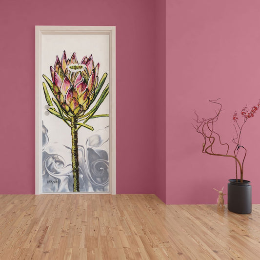 Decoupage - Protea By Cherylin Louw Door