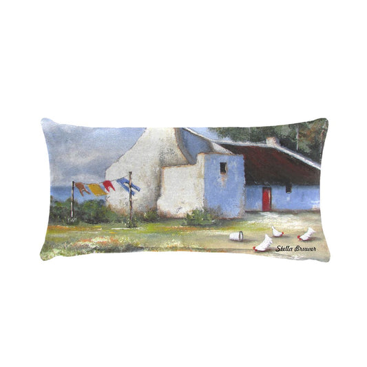 Laundry And Chickens By Stella Bruwer Oblong Luxury Scatter