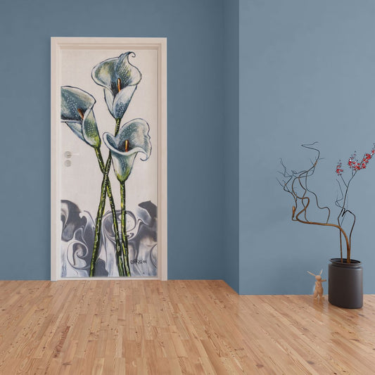 Decoupage - Arum Lily By Cherylin Louw Door