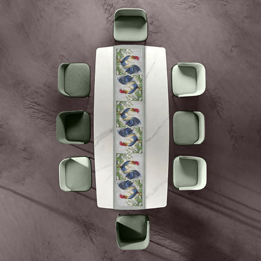 Rooster in the Flowers By Stella Bruwer Table Runner