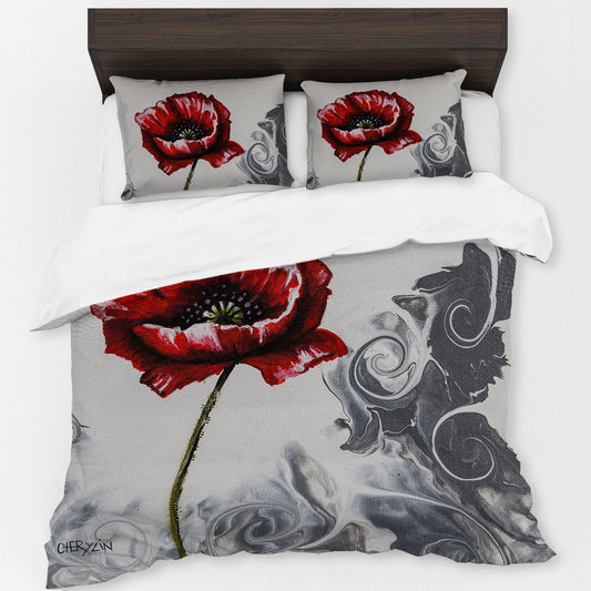 Poppy in Crashing Waves By Cherylin Louw Duvet Cover Set