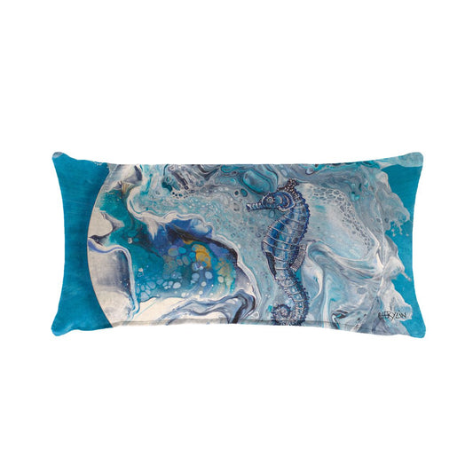 Crashing Waves Sea Horse By Cherylin Louw Oblong Luxury Scatter
