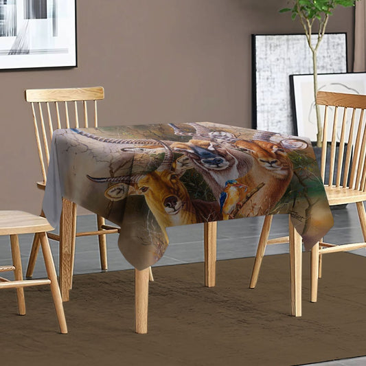 The Plains Waterbuck By Delene Lambert Square Tablecloth