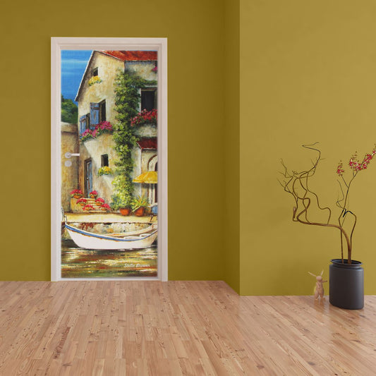 Decoupage - Cafe Boat By Stella Bruwer Door