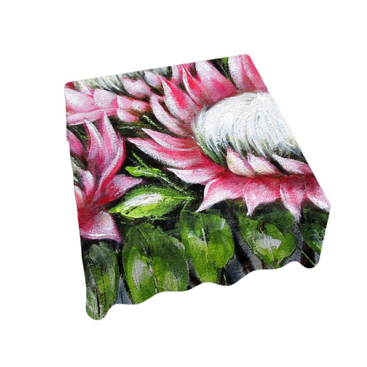 Pink Protea By Stella Bruwer Square Tablecloth