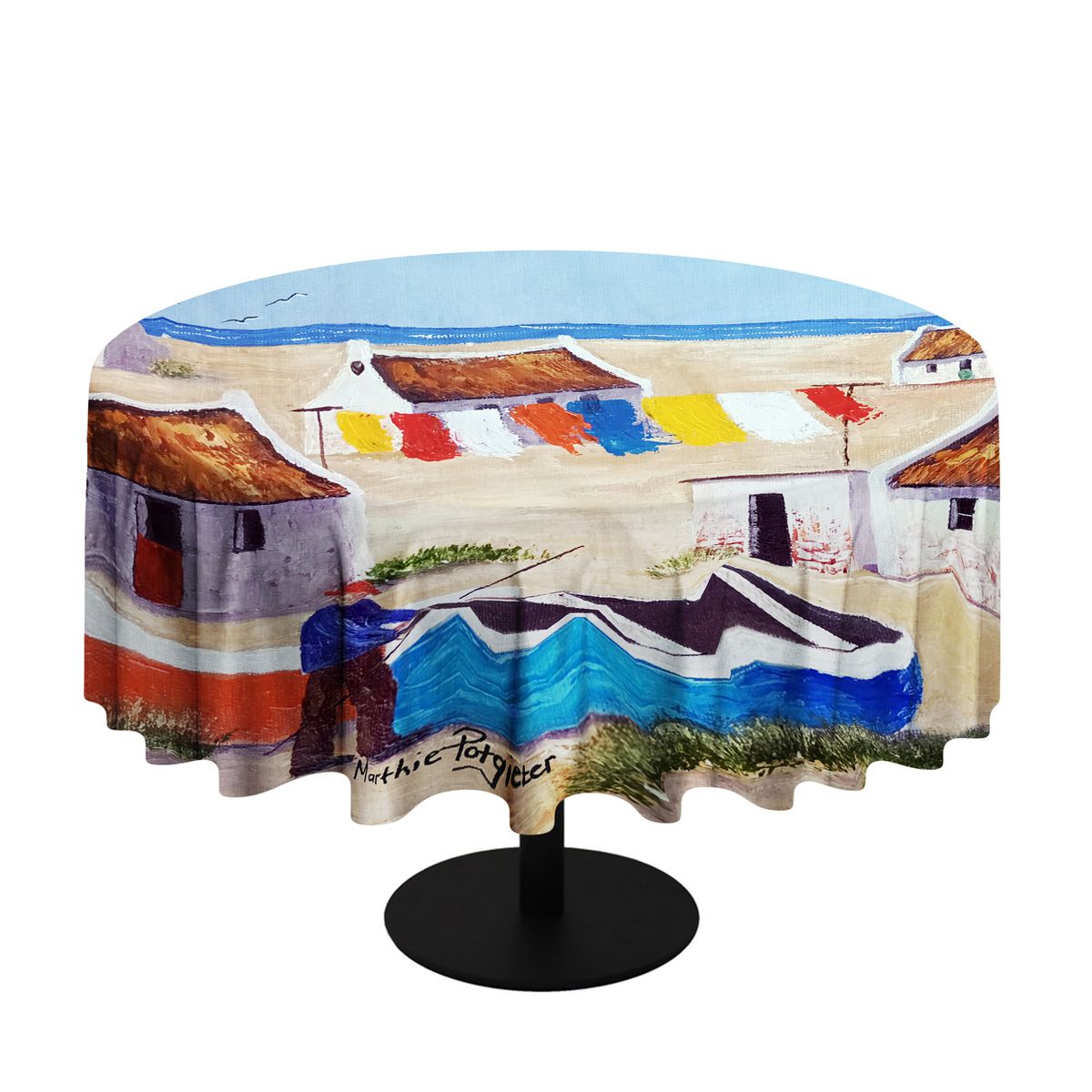 a Fisherman's Life By Marthie Potgieter Round Tablecloth