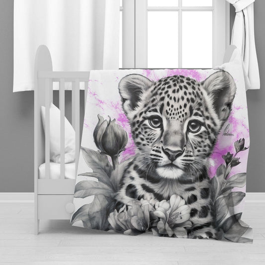 Pink Baby Leopard Minky Blanket By Nathan Pieterse
