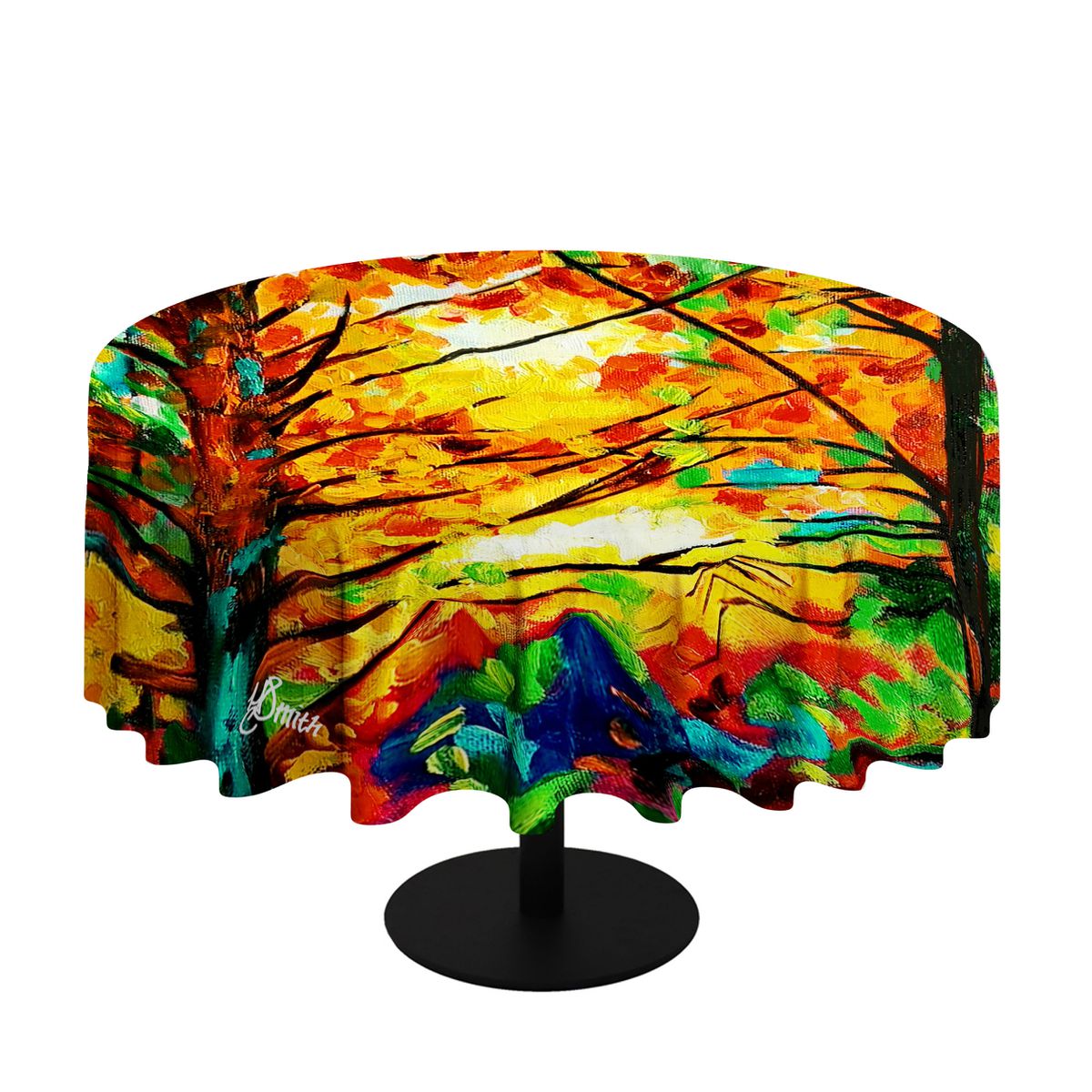 Trees By Yolande Smith Round Tablecloth