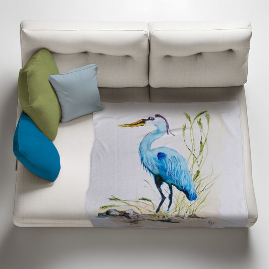 Blue Heron Light Weight Fleece Blanket By Wikus Hattingh