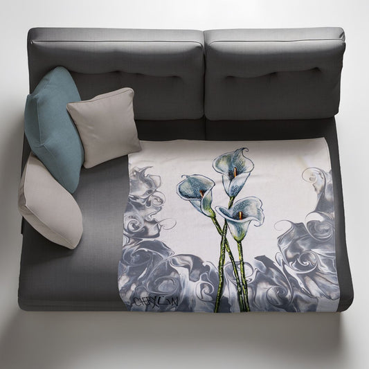 Arum Lily Light Weight Fleece Blanket By Cherylin Louw