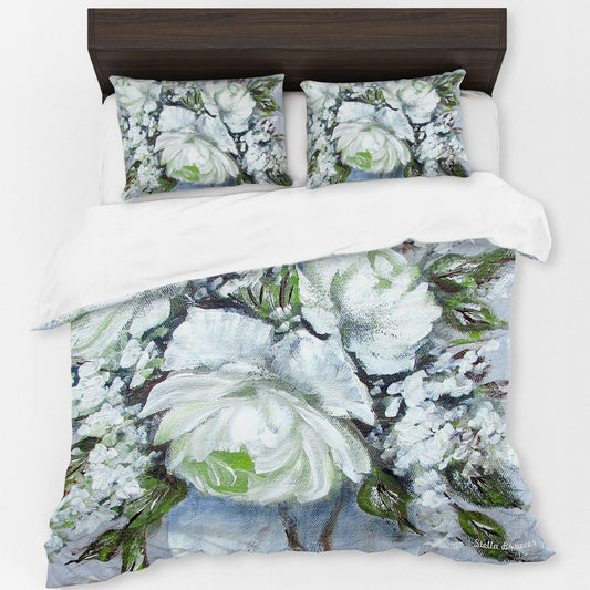 White Rose By Stella Bruwer Duvet Cover Set