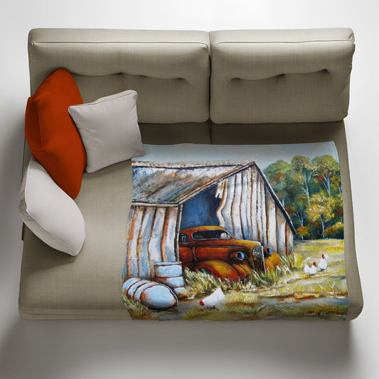 Abandoned Truck Light Weight Fleece Blanket by Stella Bruwer