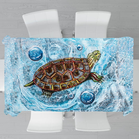 Turtle By Cherylin Louw Rectangle Tablecloth