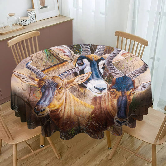 The Plains Roan By Delene Lambert Round Tablecloth