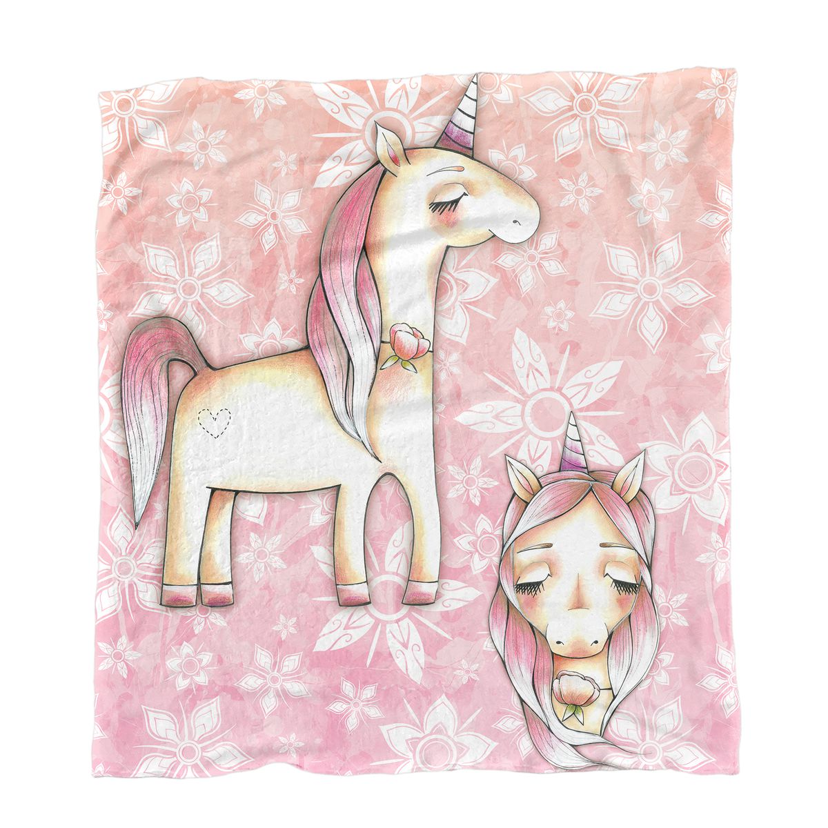 Pink Unicorn Minky Blanket