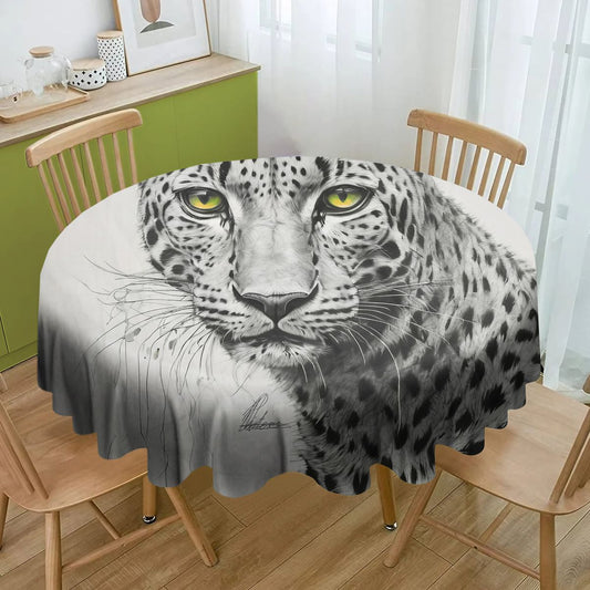 Leopard Eyes By Nathan Pieterse Round Tablecloth