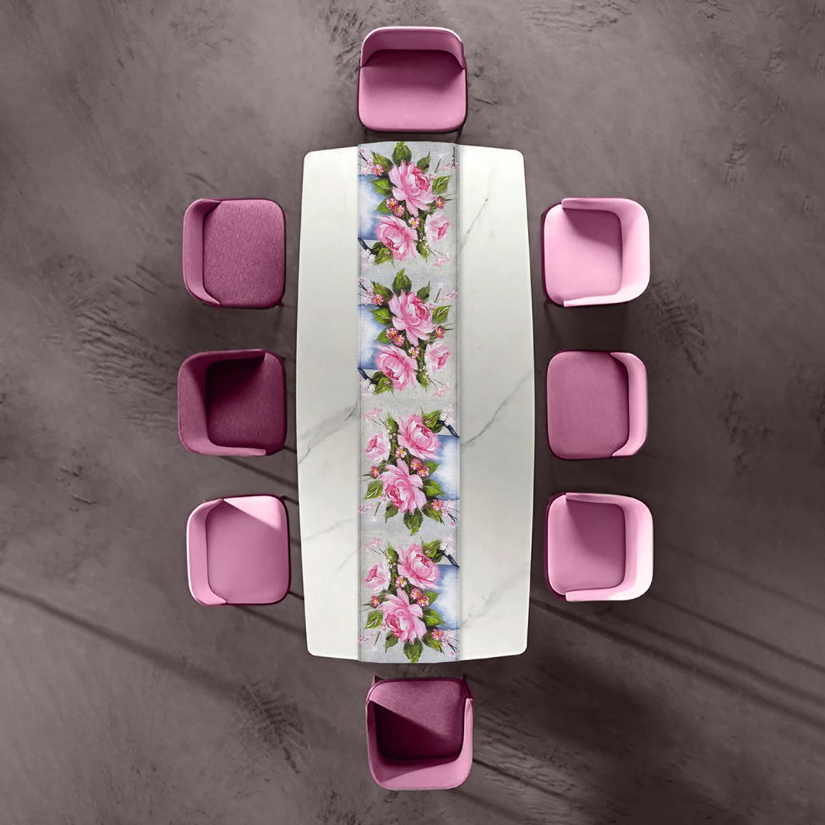 Pink Roses By Stella Bruwer Table Runner