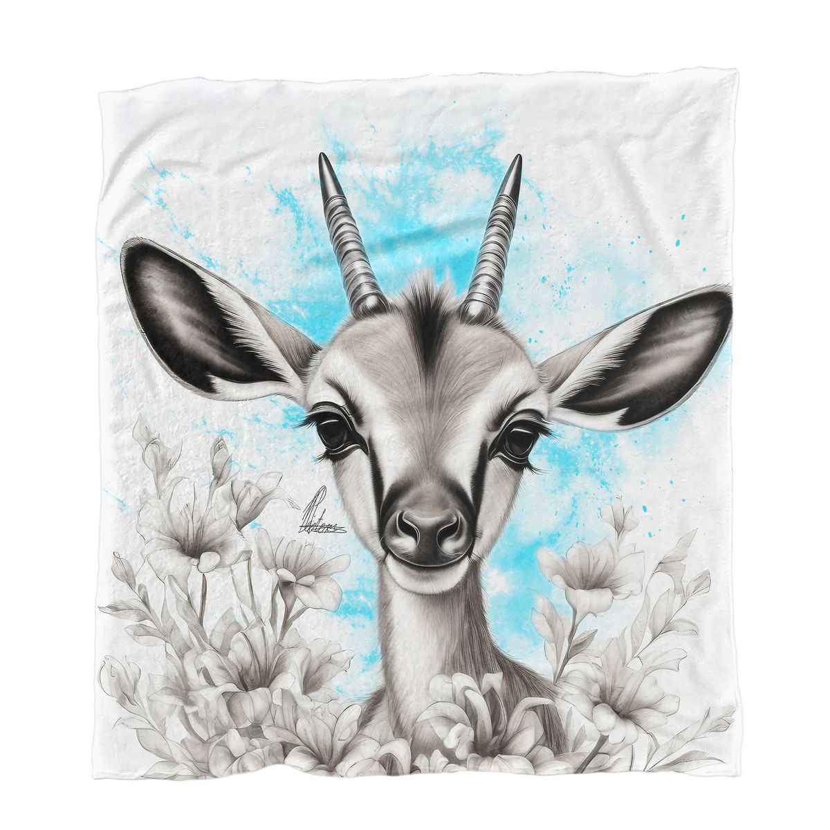 Blue Baby Springbok Minky Blanket By Nathan Pieterse