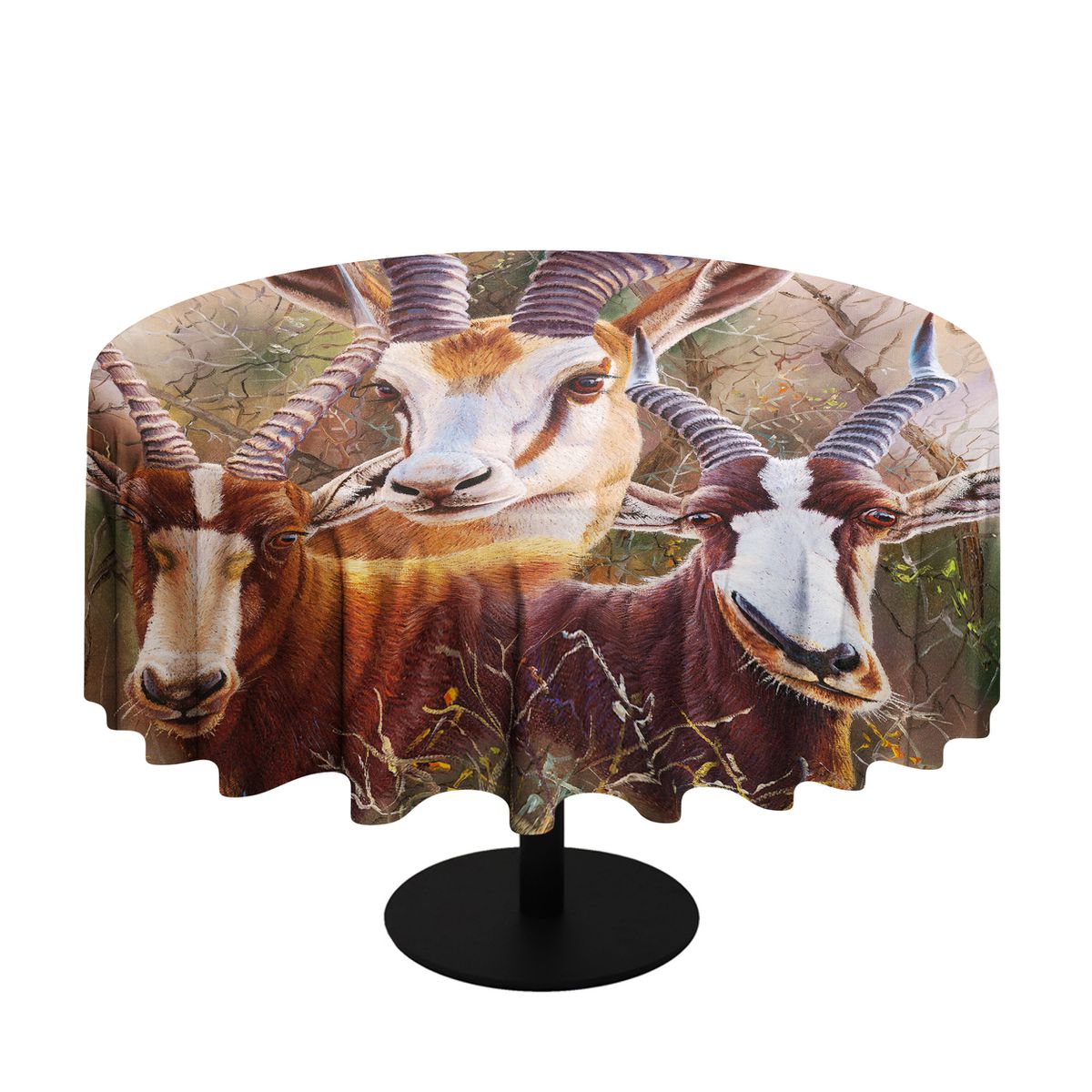 The Plains Springbok By Delene Lambert Round Tablecloth