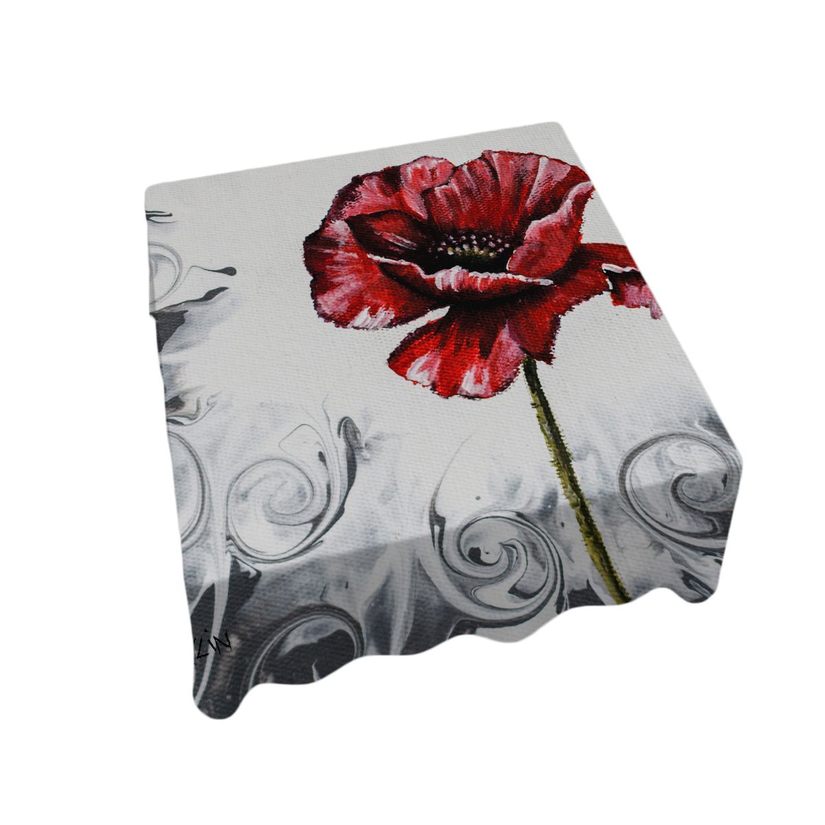 Pouring Poppies Twirls By Cherylin Louw Square Tablecloth