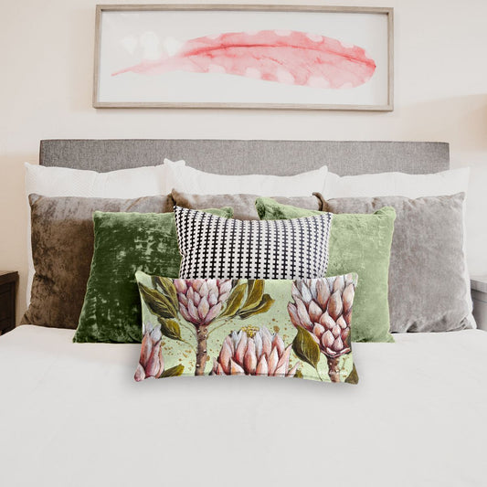 Proteas Pink By Adele Geldenhuys Oblong Luxury Scatter