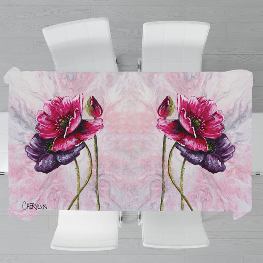 Double Poppies By Cherylin Louw Rectangle Tablecloth