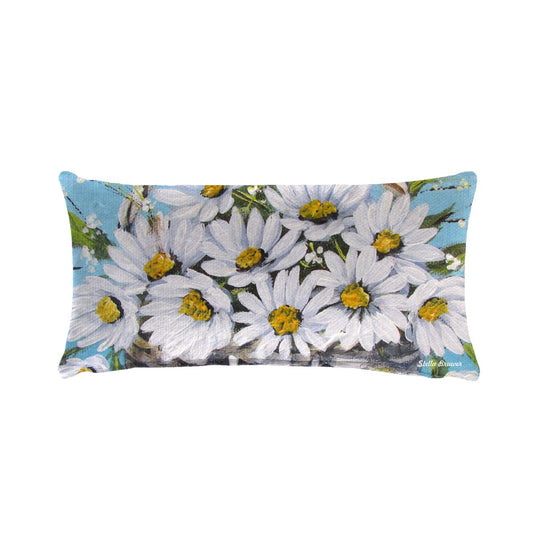 White Daisies By Stella Bruwer Oblong Luxury Scatter