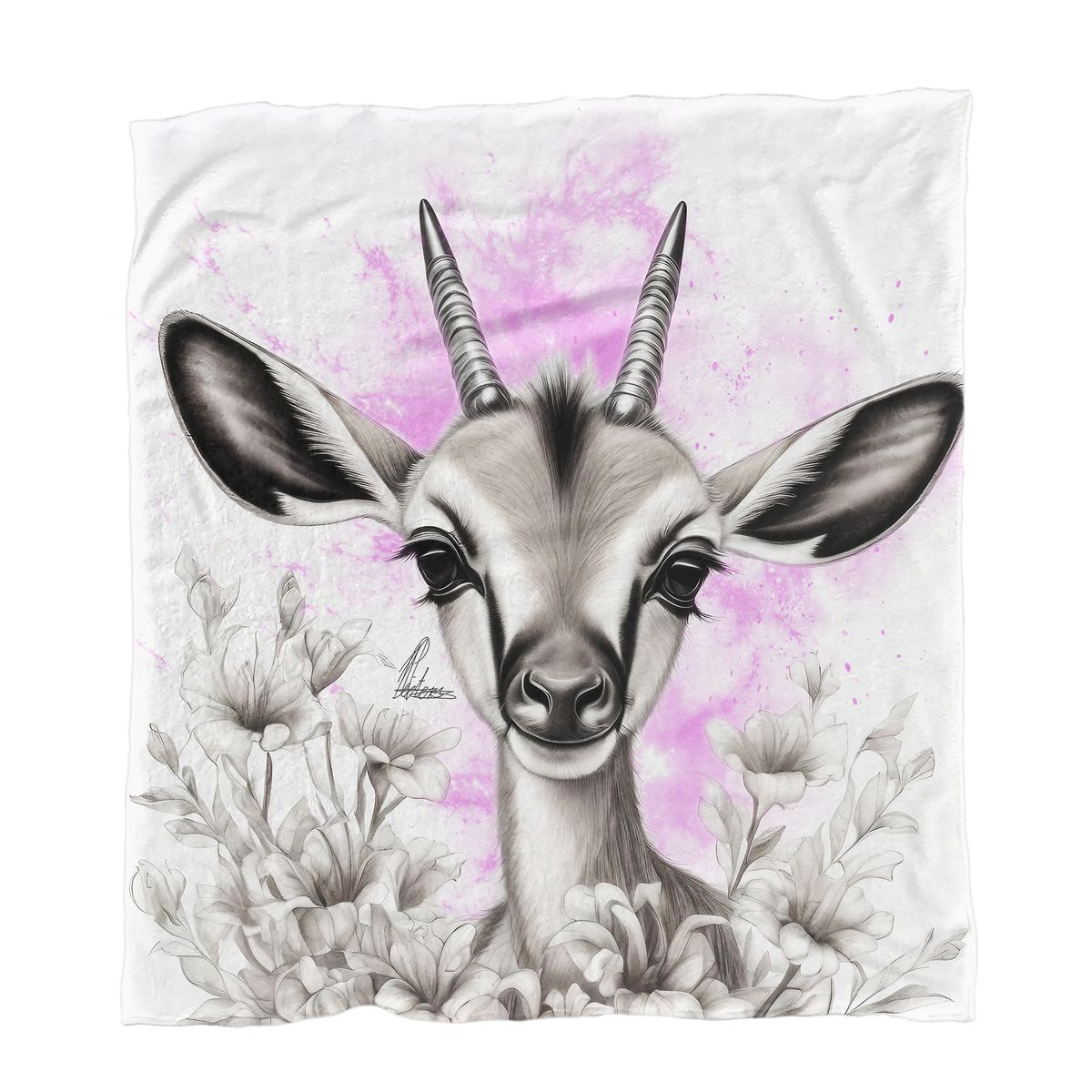 Pink Baby Springbok Minky Blanket By Nathan Pieterse