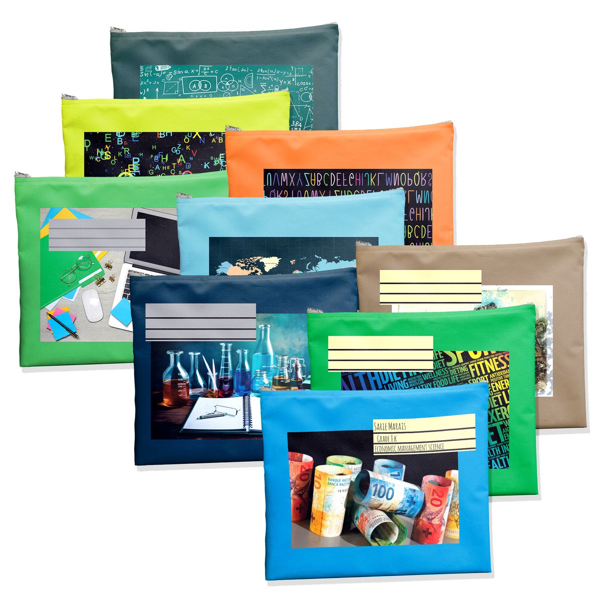 Subject-Savvy 9-Pack Book Bags - Subject