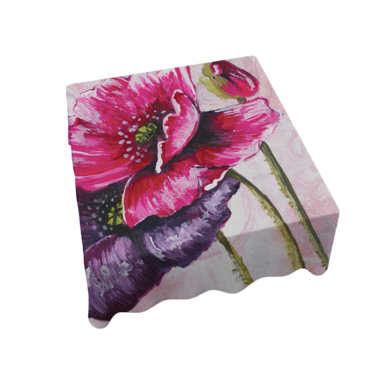 Double Poppy By Cherylin Louw Square Tablecloth