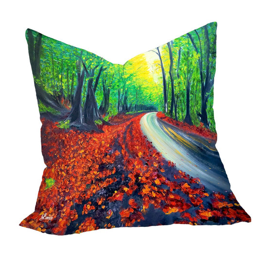 Autumn Road Tree Luxury Scatter By Yolande Smith