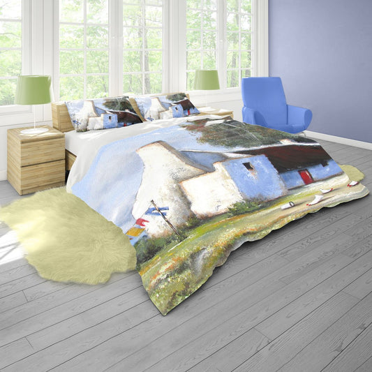 Chickens And Laundry By Stella Bruwer Duvet Cover Set