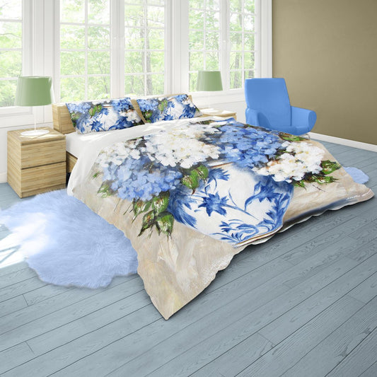 Blue China Pot By Stella Bruwer Duvet Cover Set