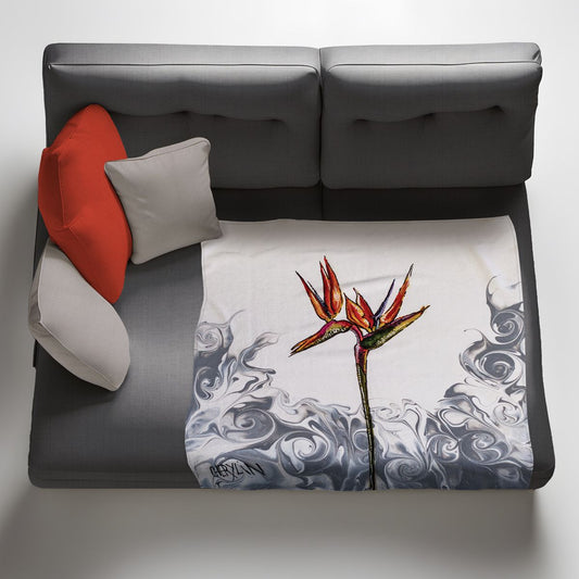 Strelitzia Light Weight Fleece Blanket By Cherylin Louw