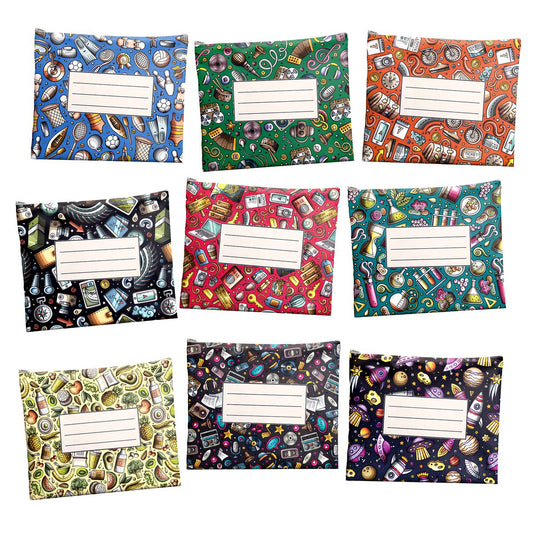 Subject-Savvy 9-Pack Book Bags - Doodle Pattern