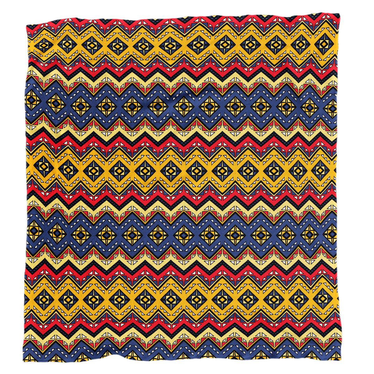 African Pattern Colourful Zig Zag Light Weight Fleece Blanket