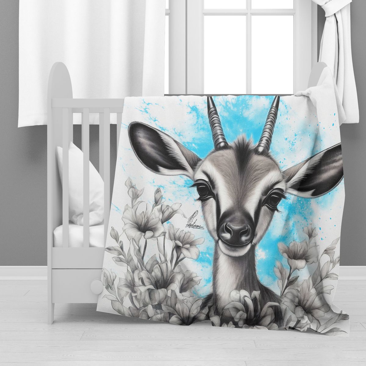 Blue Baby Springbok Minky Blanket By Nathan Pieterse