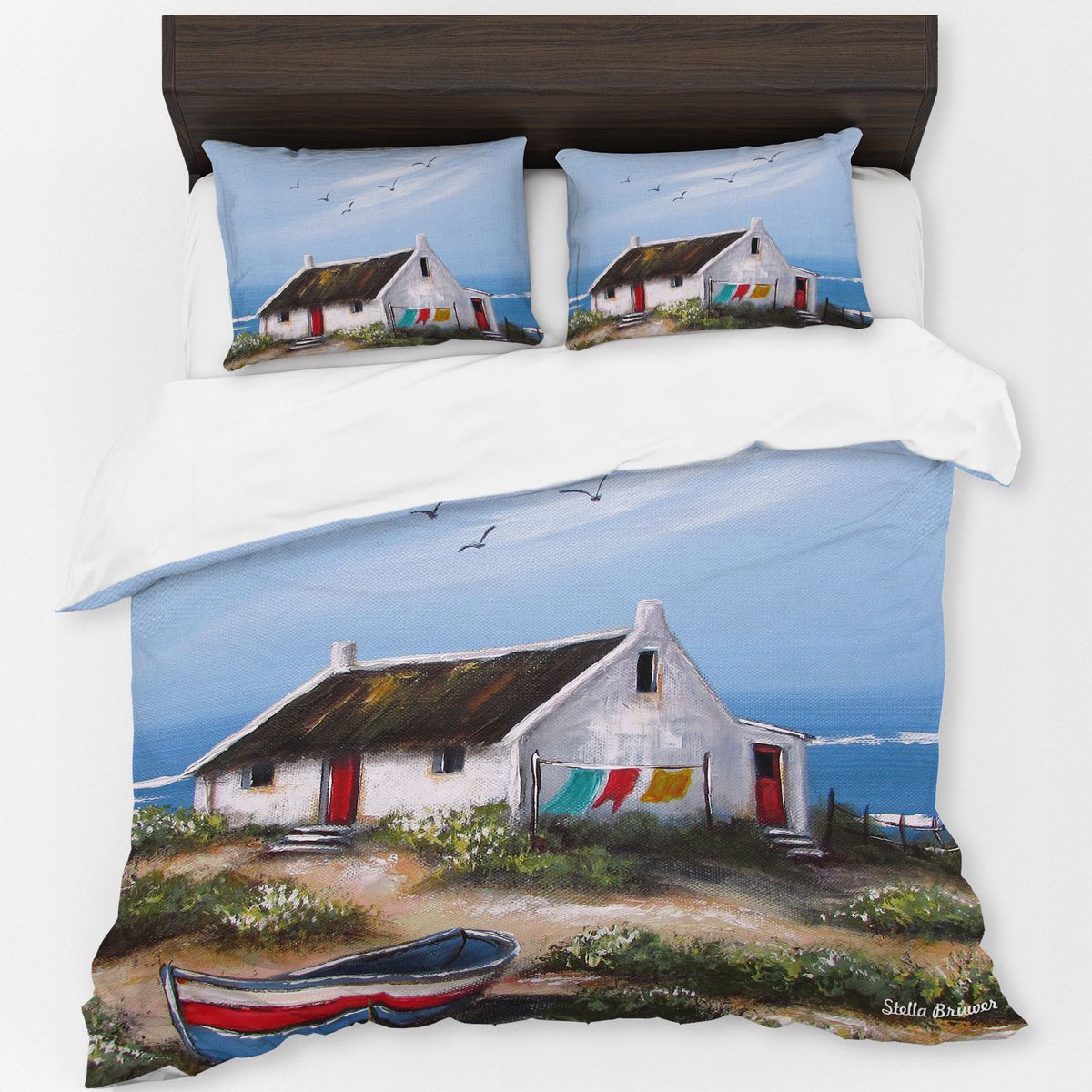 Living By The Sea By Stella Bruwer Duvet Cover Set